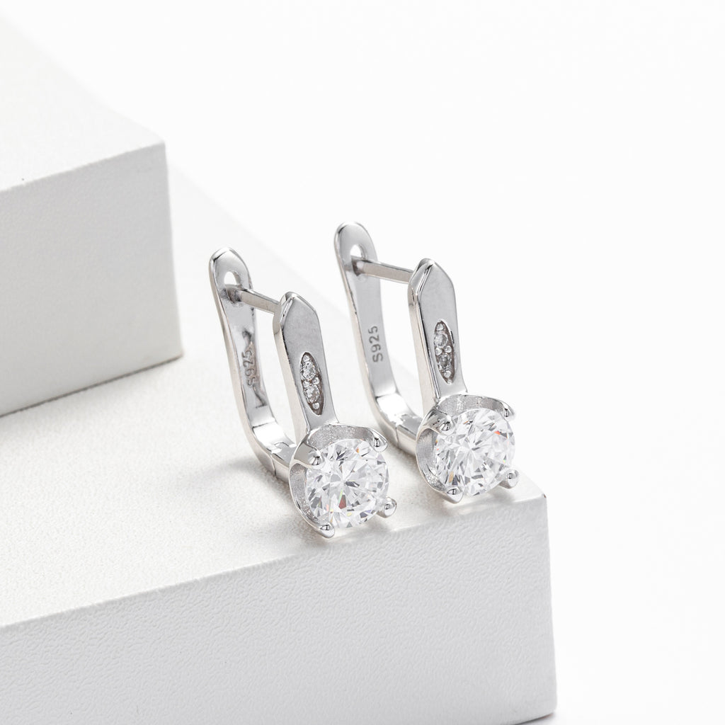 Damen Ohrhänger mit funkelnden Zirkonsteinen und hochwertigem 925 Sterlingsilber Shop Nory