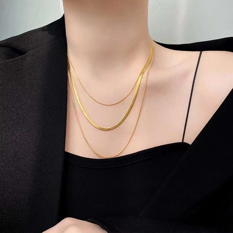 Damen geschichtete Schlangenkette Halskette Shop Nory