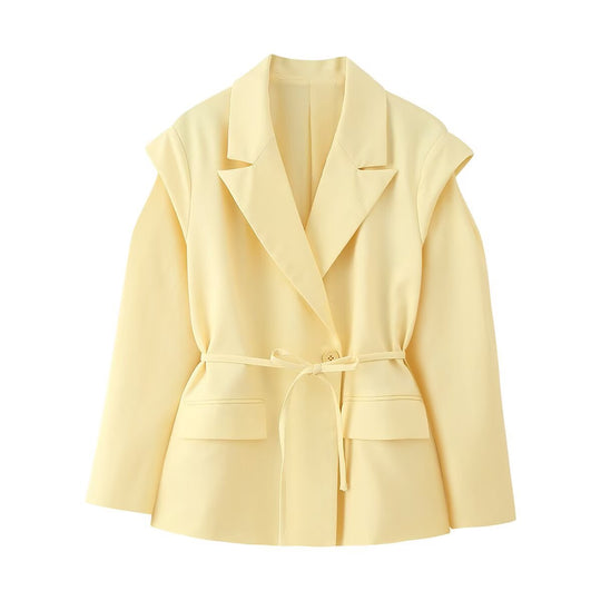 Damen eleganter Oversized-Blazer mit Gürteldetail