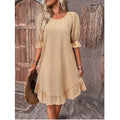 Damen Sommerliches Freizeitkleid mit Rüschendetails und lockerem Schnitt