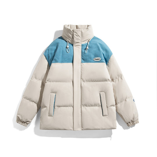 Herren Wattierte Oversize-Steppjacke mit hohem Stehkragen und kontrastiertem Schulterpaneel Shop Nory