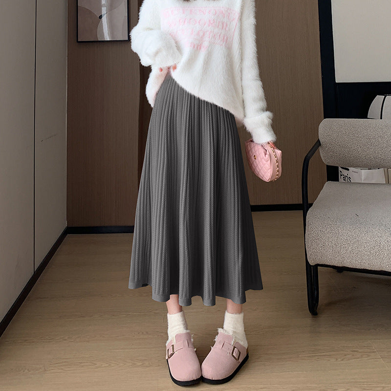 Damen Eleganter Plissee-Midirock mit hohem Bund Shop Nory