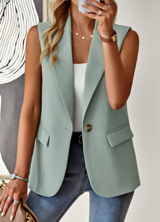 Damen ärmelloses Blazer-Oberteil mit taillierter Silhouette