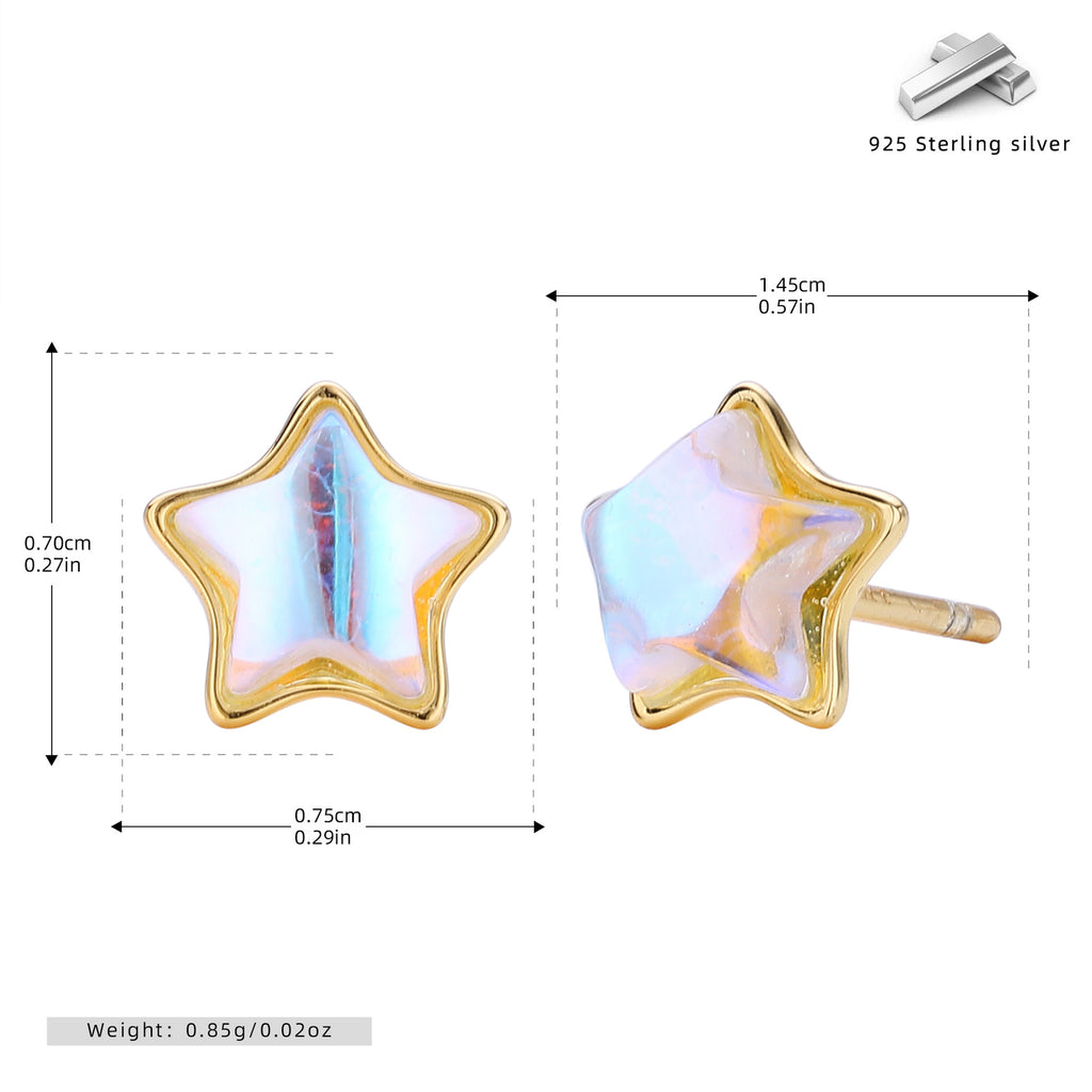 Damen Ohrstecker in sternförmigem Design aus 925er Sterling Silber Shop Nory