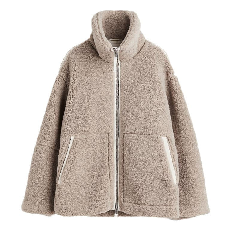 Damen Teddy-Fleecejacke mit Stehkragen Shop Nory