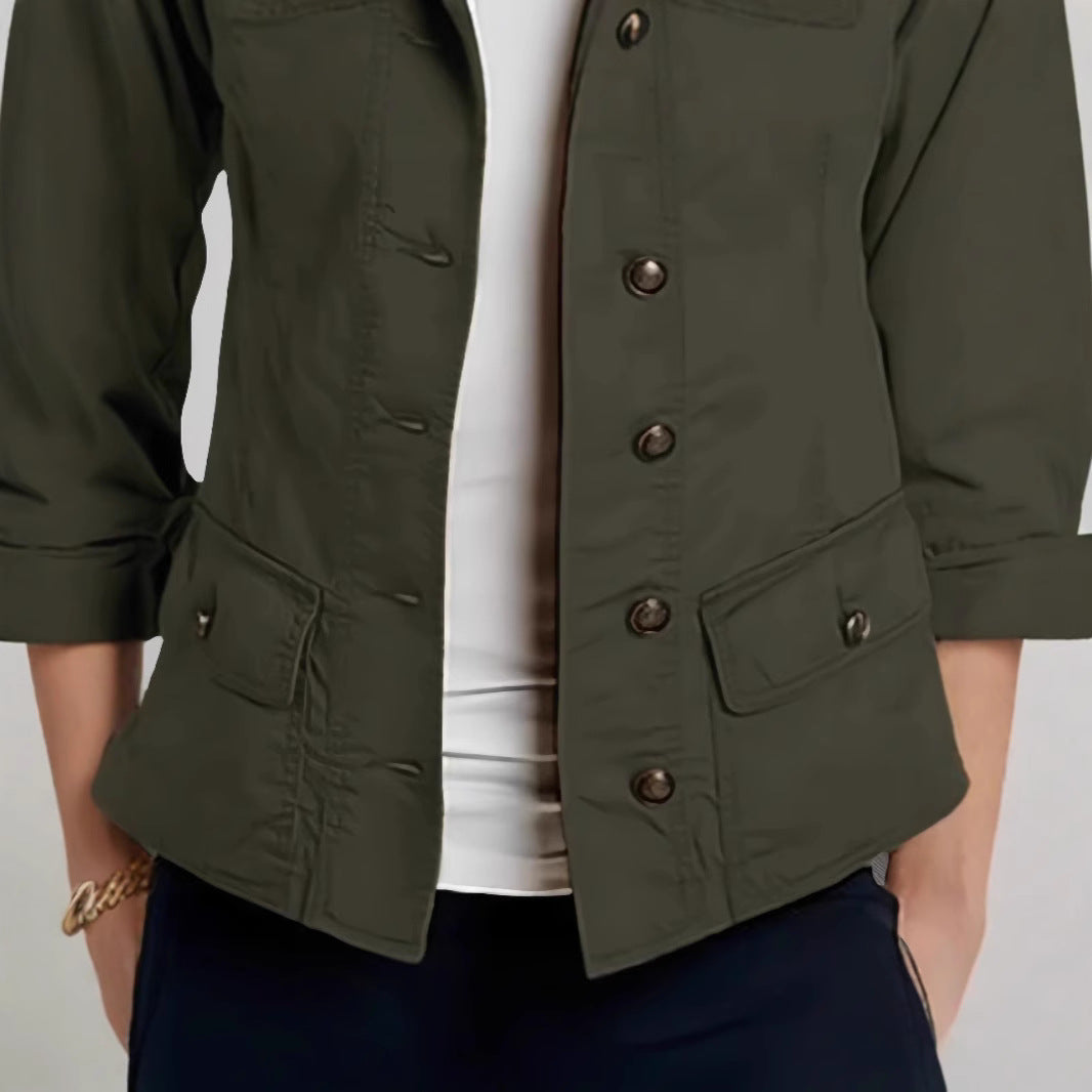 Damen Leichte Sommerjacke mit praktischen Taschen Shopnory