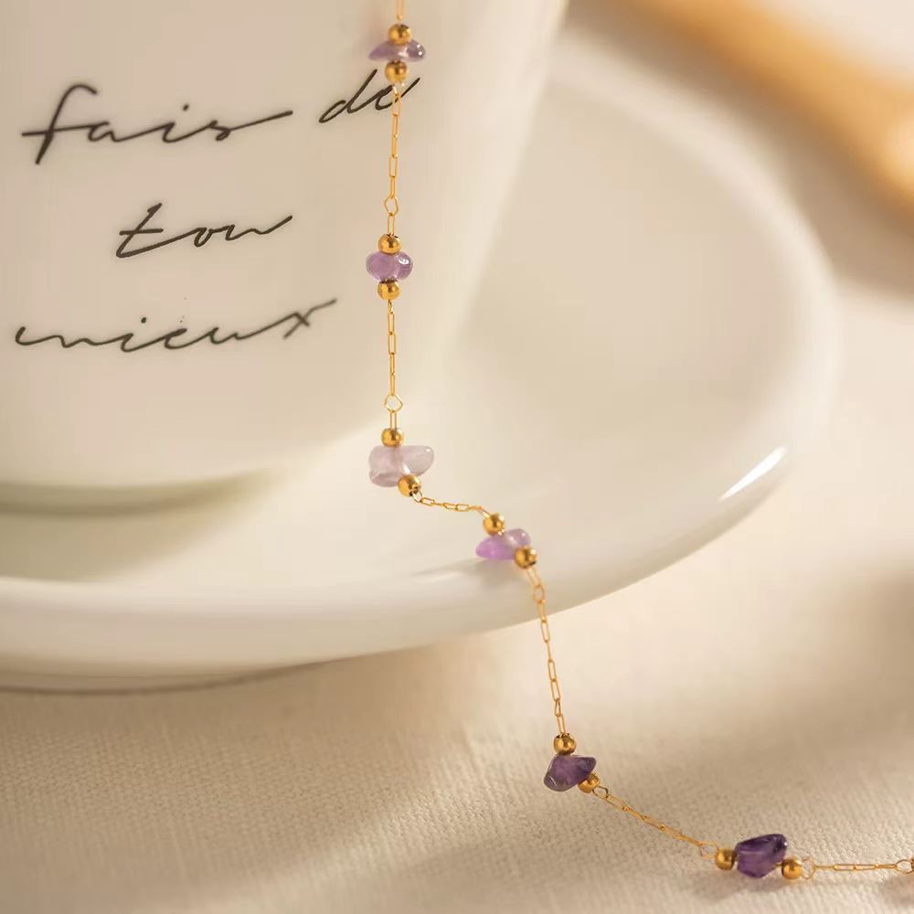Damen Amethyst Perlenkette Armband Shop Nory