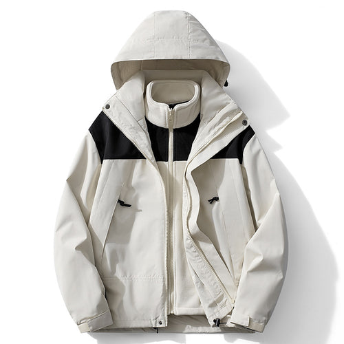 Herren zweilagige Softshell- und Fleece-Kombinationsjacke mit abnehmbarem Innenfutter und Kapuze Shop Nory