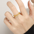 Damen edler Ring-Satz mit funkelnden Zirkonia-Steinen Shop Nory