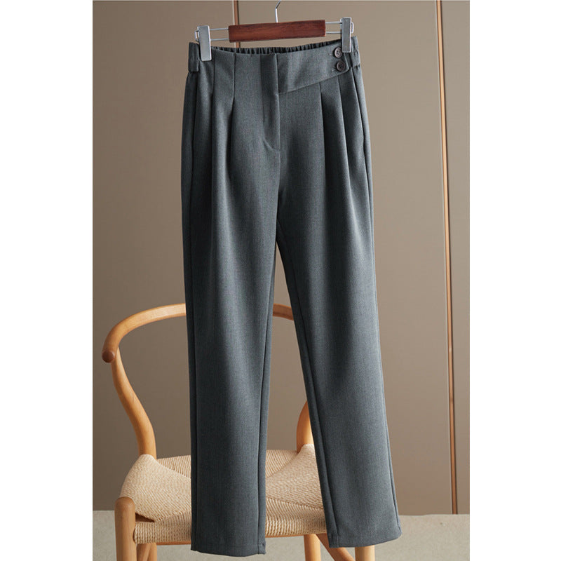 Damen Hoch taillierte Anzughose mit eleganten Falten Shop Nory