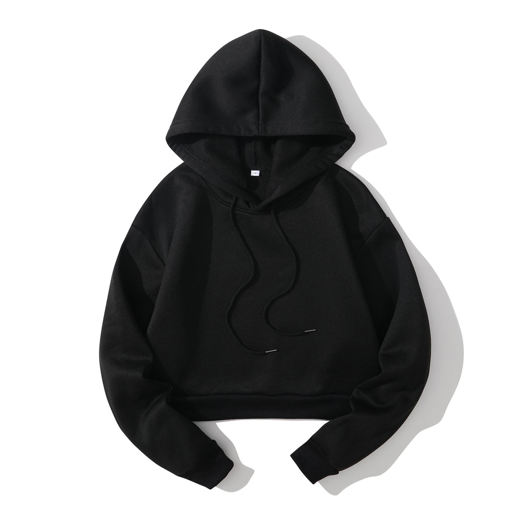Damen nan cropped Kapuzenpullover mit weichem Fleece‑Innenfutter und elastischem Rippbund Shop Nory