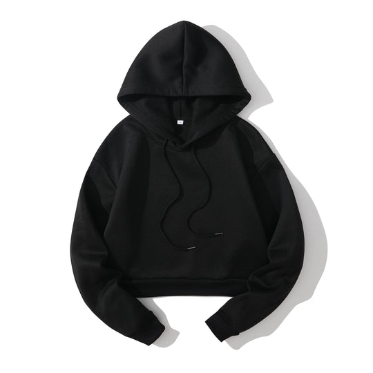 Damen nan cropped Kapuzenpullover mit weichem Fleece‑Innenfutter und elastischem Rippbund Shop Nory
