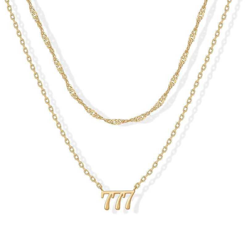 Damen mehrlagige Halskette mit individuellem Zahlenschmuck und eleganten Kettendesigns Shop Nory