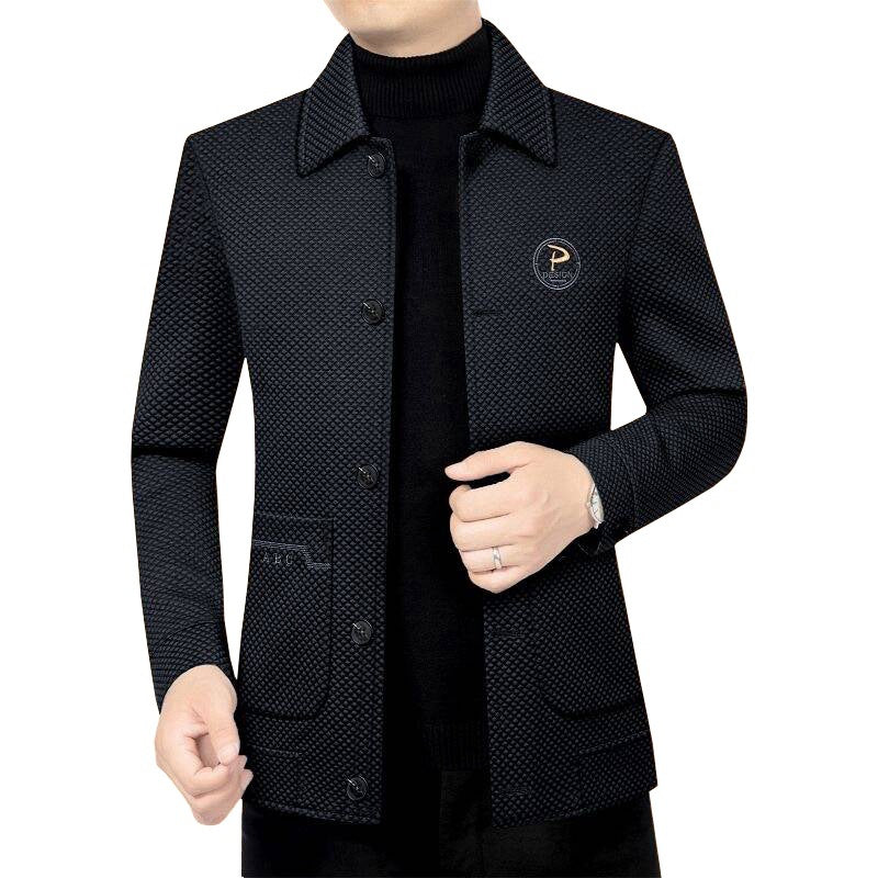 Herren Strukturierte Übergangsjacke mit Reverskragen und aufgesetzten Taschen Shop Nory