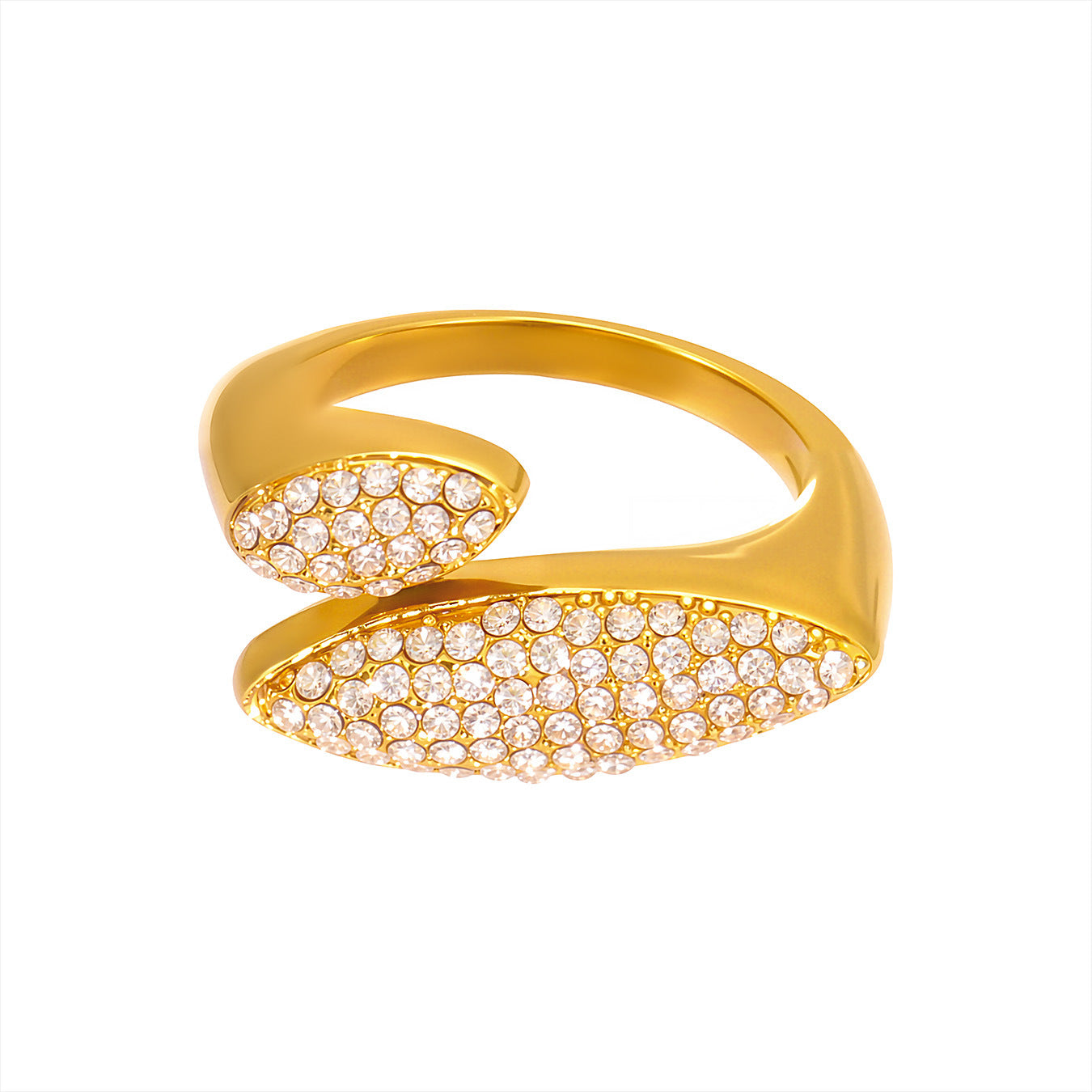 Damen zierlicher Ring mit funkelnden Zirkon-Applikationen aus Edelstahl Shop Nory