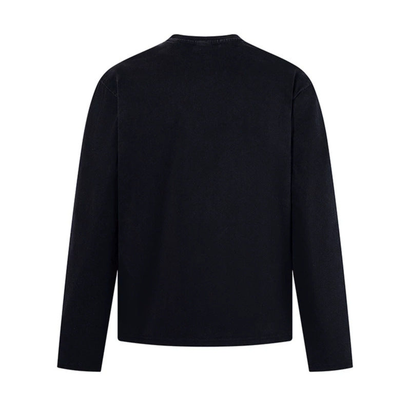 Herren Langarmshirt mit Print-Collage, Distressed‑Details und Relaxed‑Fit Shop Nory