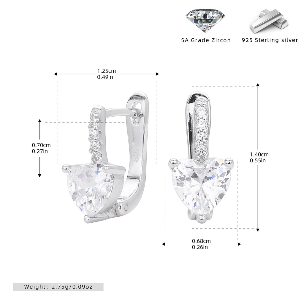 Damen Ohrhänger mit herzförmigem Zirkon und luxuriösem Design Shop Nory