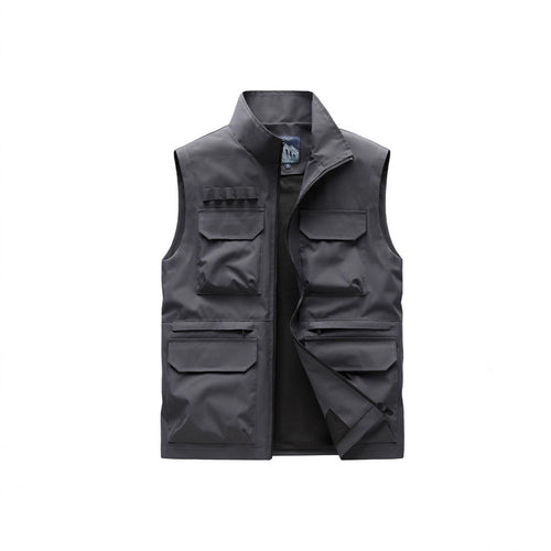 Herren Outdoor-Utilityweste mit acht Multifunktionstaschen, robustem Baumwollmix und Windschutzkragen Shop Nory