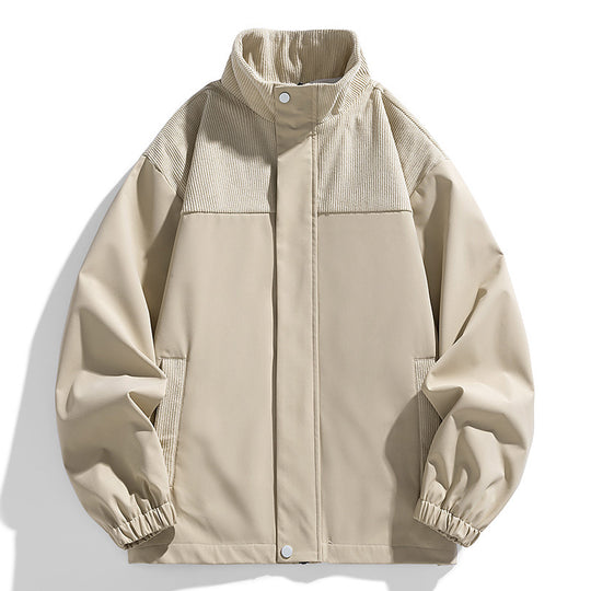 Damen Oversize-Übergangsjacke mit Cordbesatz und Stehkragen Shop Nory