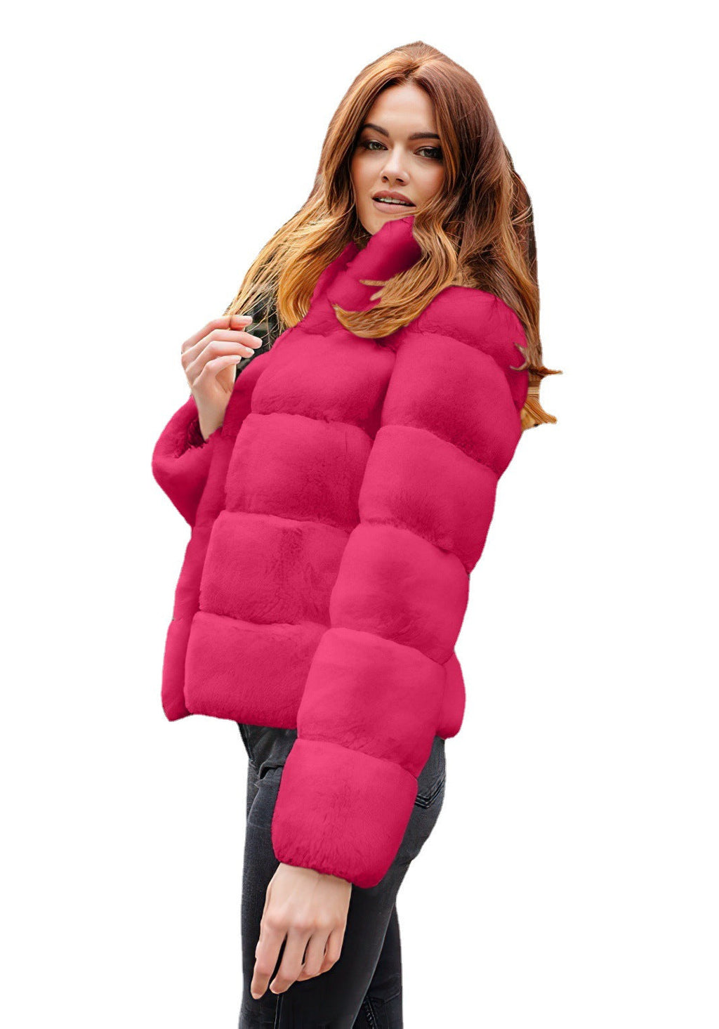 Damen Modische Daunenjacke mit hohem Kragen
