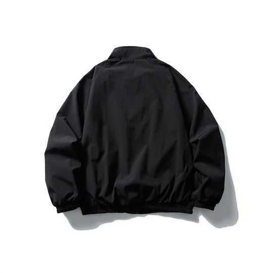 Unisex Leichte wasserabweisende Windjacke mit Stehkragen, Raglanärmeln und elastischem Saum Shop Nory