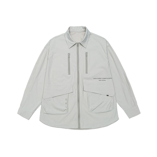 Unisex Technisches Overshirt-Jacke im Boxy-Cut mit Frontreißverschluss und Multifunktions-Taschen Shop Nory