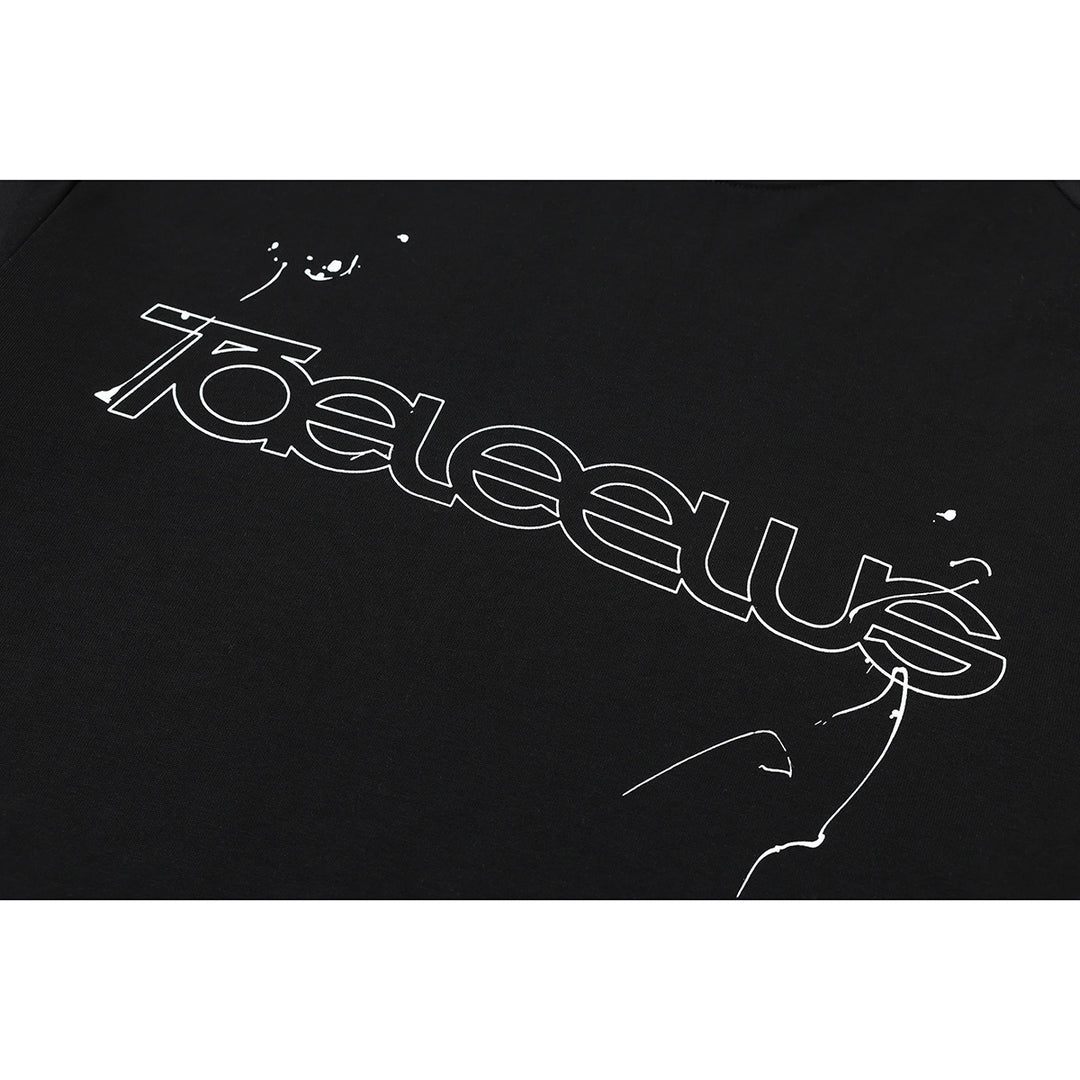 Unisex Lagen-Langarmshirt mit Halbarm-Overlay, gestreiften Einsatzärmeln und Ton-in-Ton-Logo Shop Nory