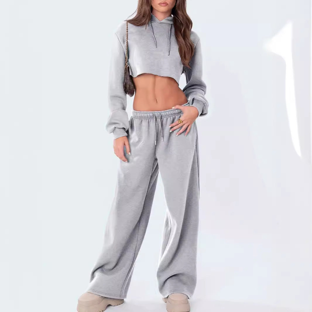 Damen nan relaxed-fit Wide‑Leg Sweatpants mit hohem Komfortbund Kordelzug und nahtverdeckten Eingrifftaschen Shop Nory