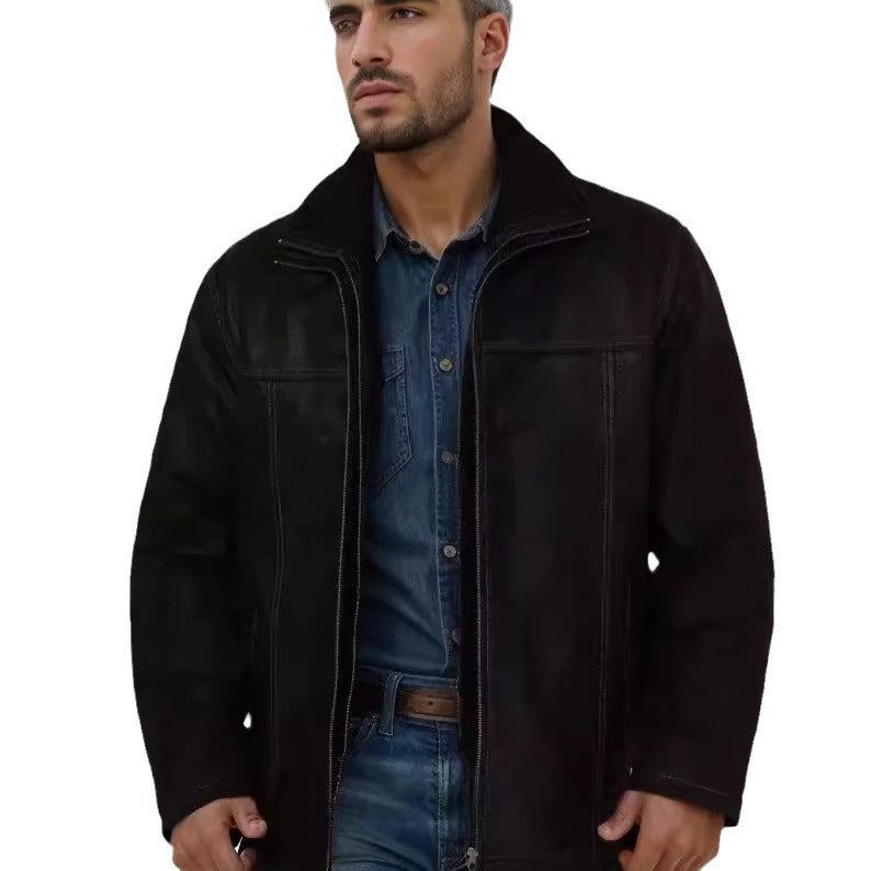 Herren Pilotenjacke mit wärmendem Teddyfutter und markanten Ziernähten Shop Nory