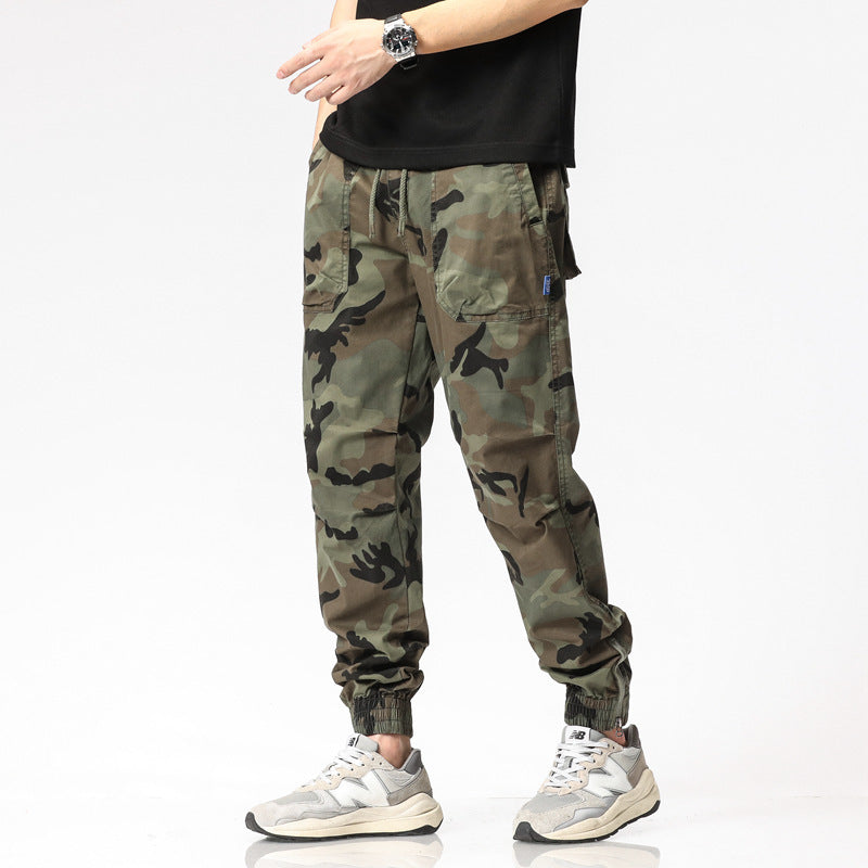 Herren Cargohose im Jogger-Stil mit Camouflage, elastischen Bündchen und Multifachtaschen Shop Nory
