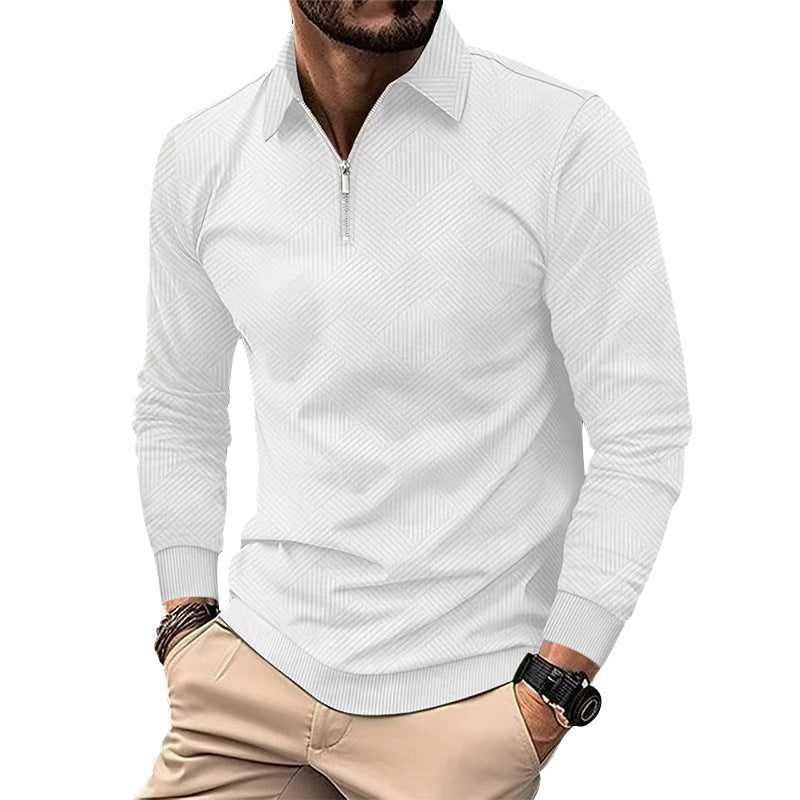 Herren hochwertiger Strickpullover mit Stehkragen und modischem Reißverschluss