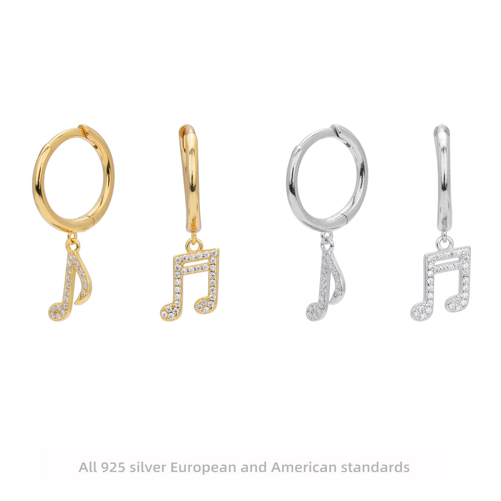 Damen Ohrhänger mit musikalischem Notenmotiv aus 925 Sterling Silber Shop Nory