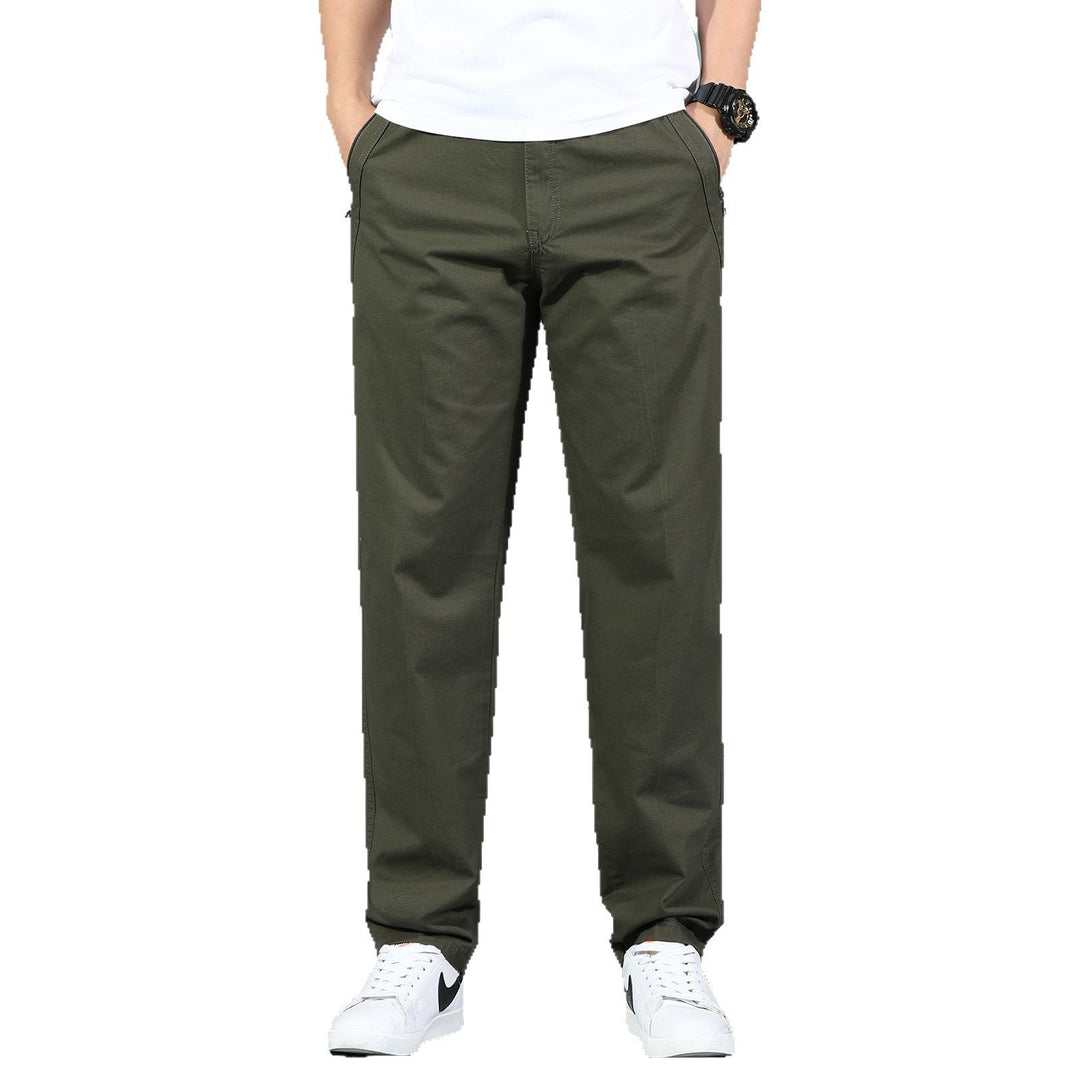 Herren Locker geschnittene Chinohose mit seitlicher Reißverschlusstasche und elastischem Beinabschluss Shop Nory