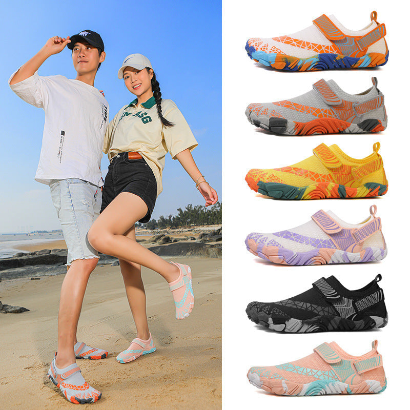 Damen Multifunktionale Aqua-Badeschuhe mit rutschfester Sohle und elastischem Klettverschluss Shopnory
