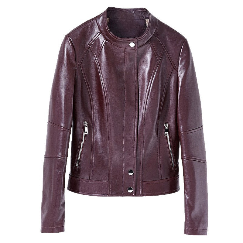 Damen Trendige Bikerjacke aus hochwertigem Leder Shop Nory
