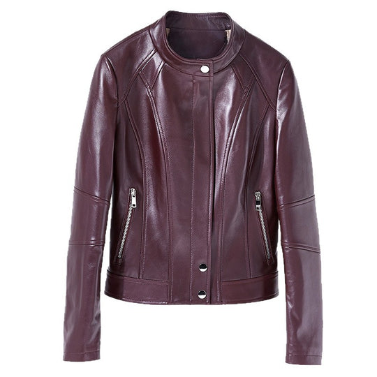 Damen Trendige Bikerjacke aus hochwertigem Leder Shop Nory