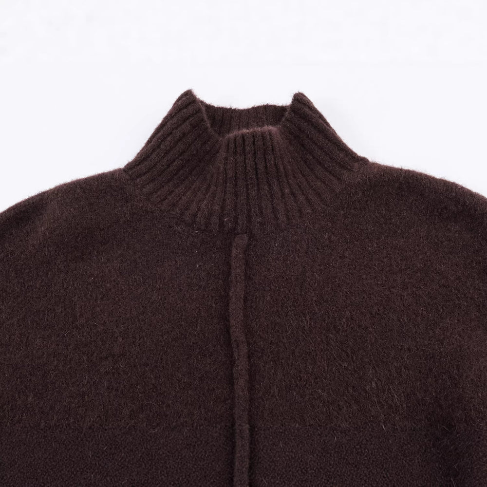 Damen Oversized Strickkleid mit Rollkragen und Ballonärmeln Shop Nory