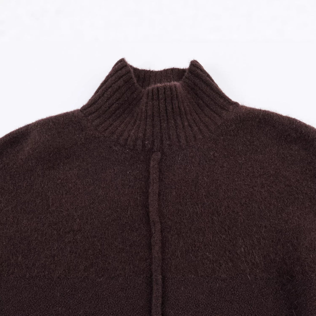 Damen Oversized Strickkleid mit Rollkragen und Ballonärmeln Shop Nory