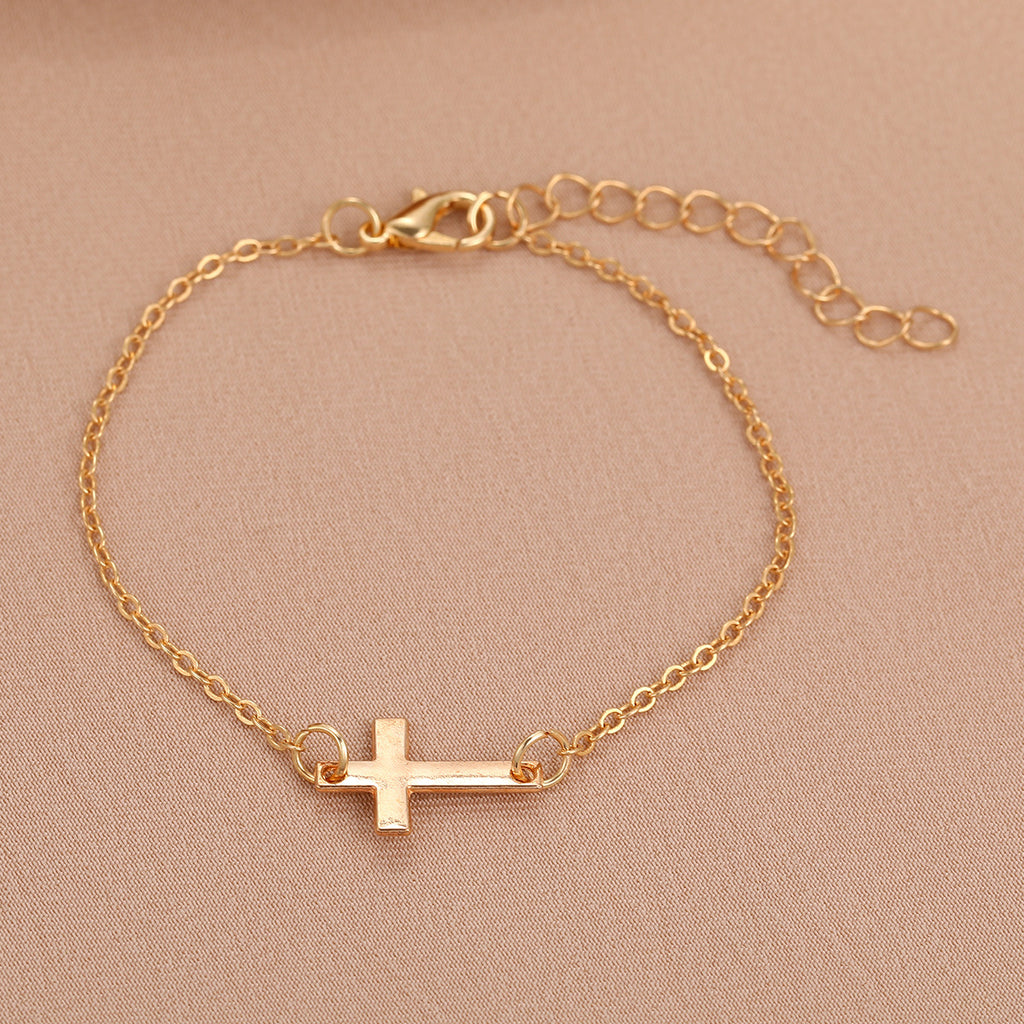 Damen Armkette mit schlichtem Kreuz-Anhänger Shop Nory