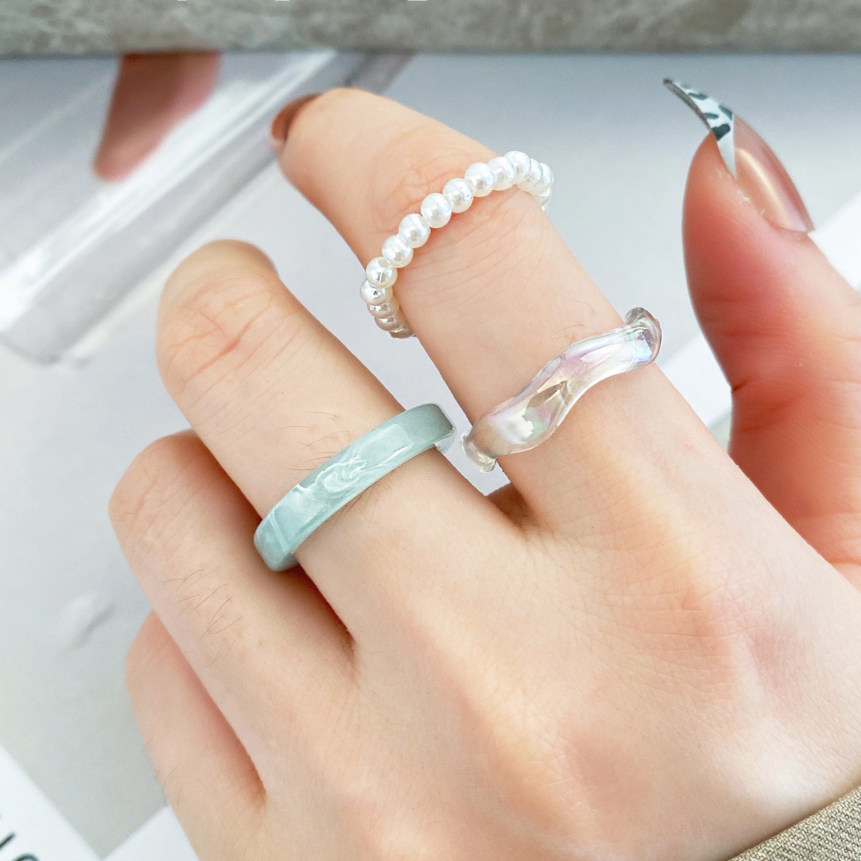 Damen Ring-Set mit einzigartigen Designs und eleganten Materialien Shop Nory
