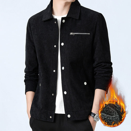 Herren Cord‑Overshirt aus Breitcord mit Druckknopf‑Front und Zipper‑Brusttasche Shop Nory