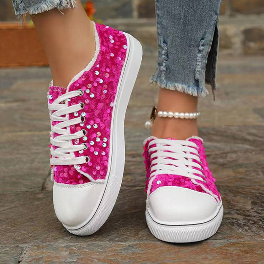 Damen Glitzernde Sneaker mit modischen Pailletten und lässigem Design
