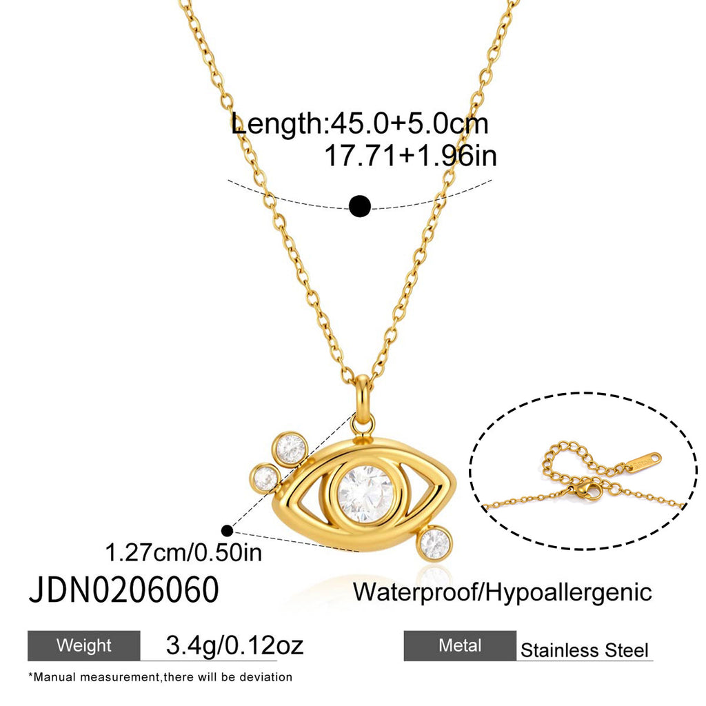 Damen Halskette mit hypnotisierenden Augenmotiv und funkelnden Zirkonia Shop Nory