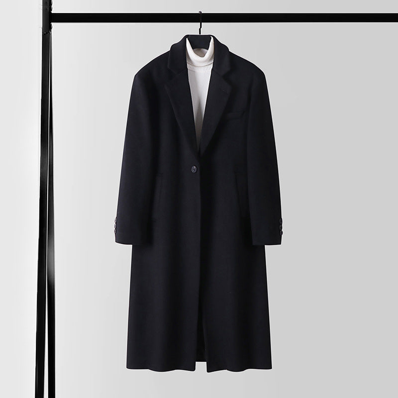 Herren Taillierter Wollmix-Longcoat mit Schalkragen und Ein-Knopf-Verschluss Shop Nory