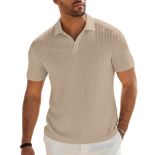Herren Feinstrick-Polo mit strukturiertem Zopfmuster und weichem Baumwollmix Shop Nory
