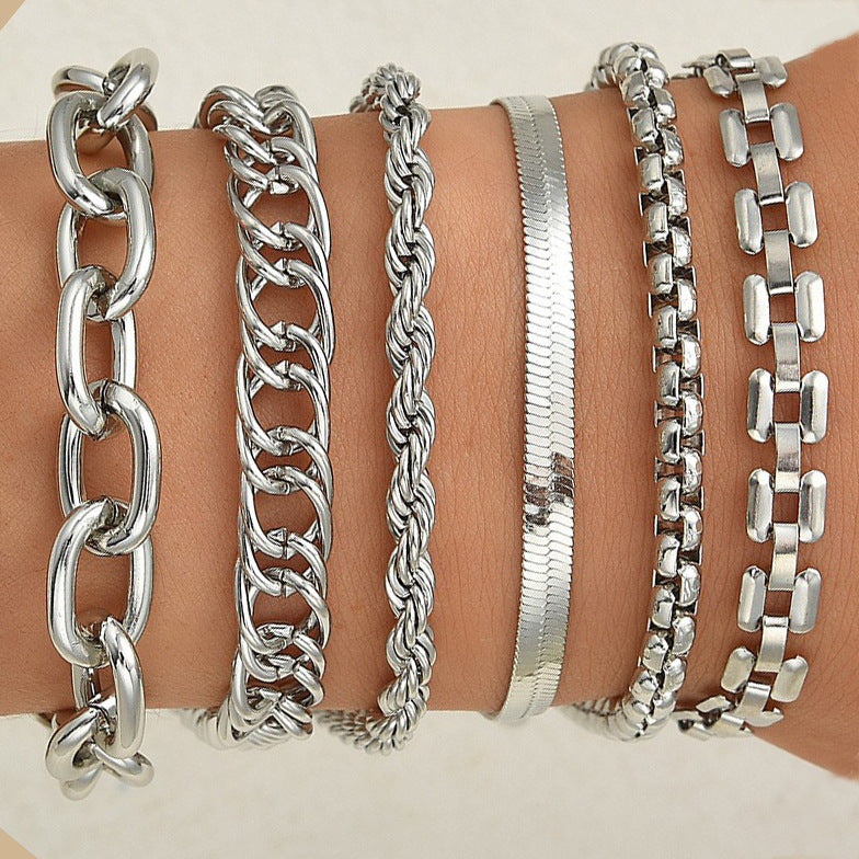 Damen Armreif-Set mit eleganten und modernen Ketten-Designs Shop Nory