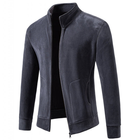 Herren Slim-Fit Fleecejacke mit Stehkragen, durchgehendem Reißverschluss und Eingrifftaschen Shop Nory