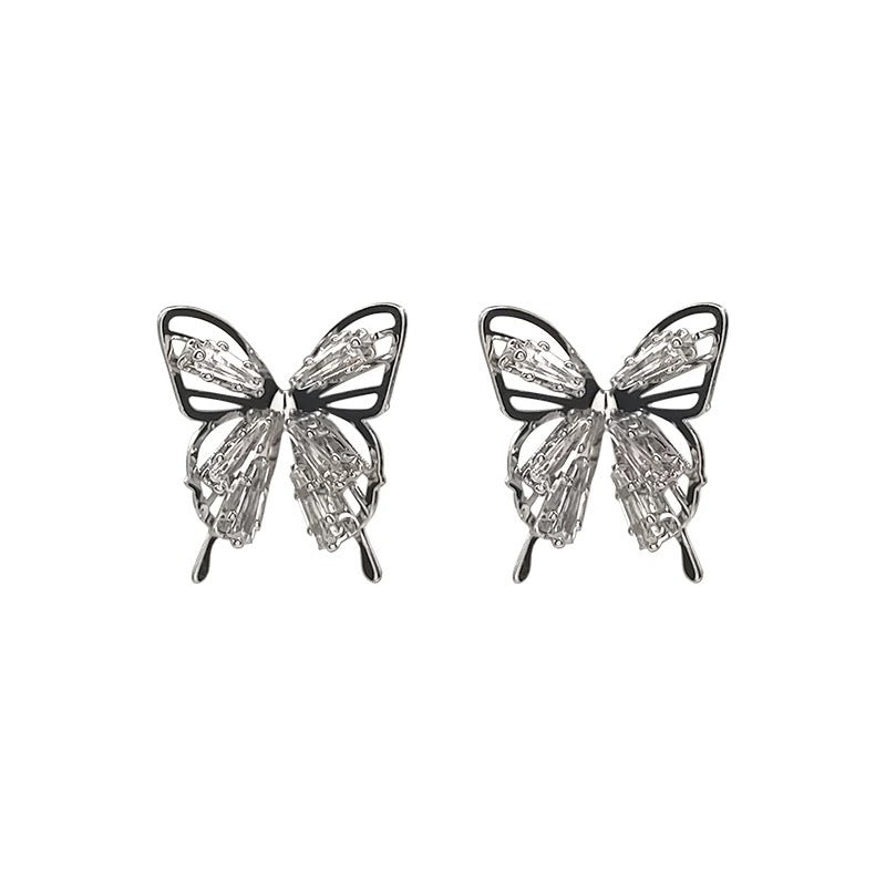 Damen Ohrringe im eleganten Schmetterlingsdesign mit funkelnden Kristallen Shop Nory