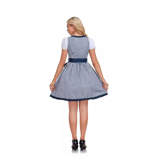 Damen nan kurzes Dirndl Trachtenkleid mit Schnürung Puffärmeln und Schürze Shop Nory