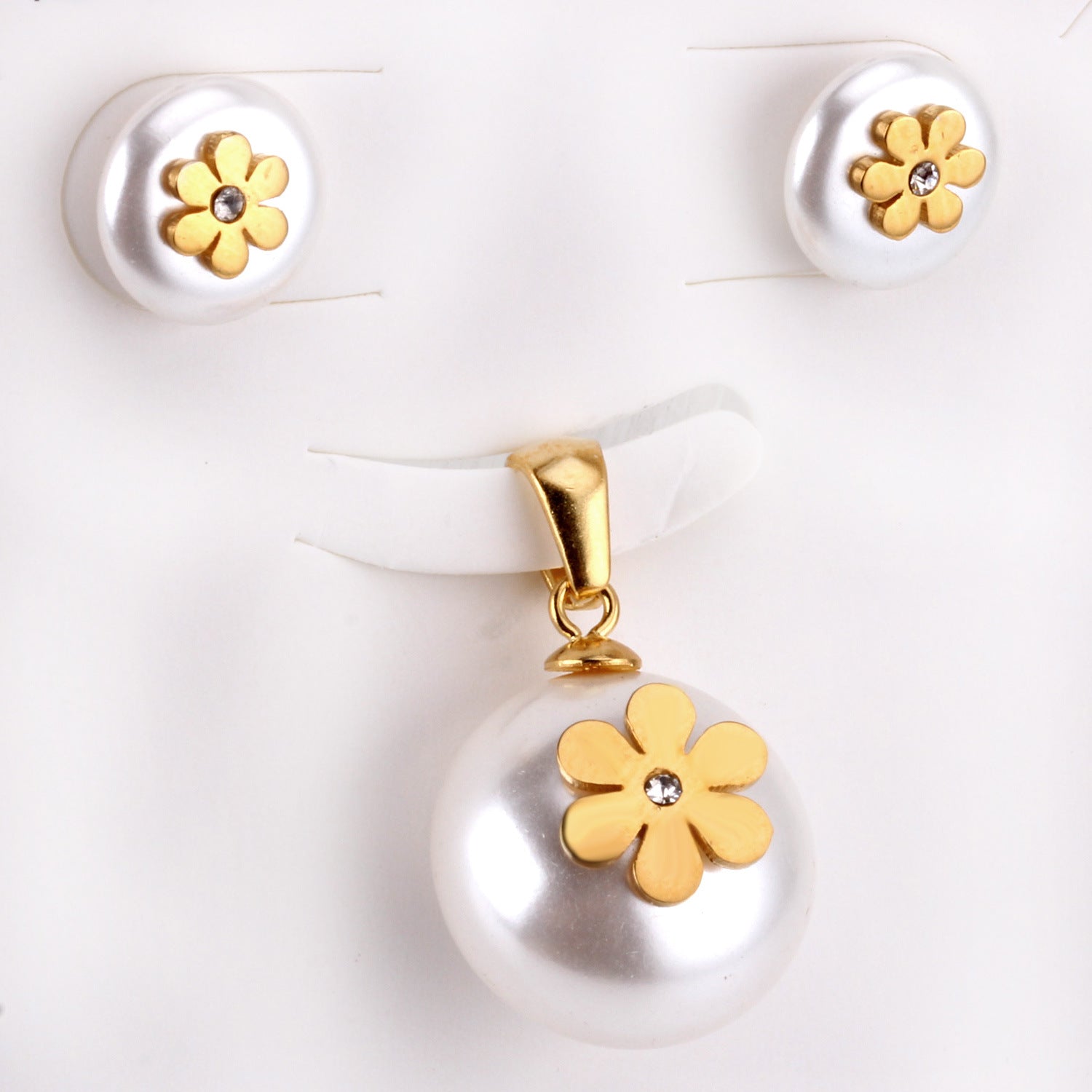 Damen Schmuckset mit Herzanhänger aus Edelstahl und goldplattierten Elementen Shop Nory